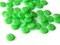 50 10mm Green Disc Beads, Vintage Plastic Flat Round Beads